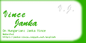 vince janka business card